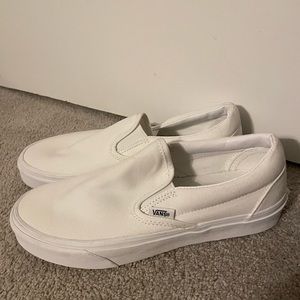 Vans Classic Slip-On White Shoes, Size: 8